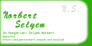 norbert selyem business card